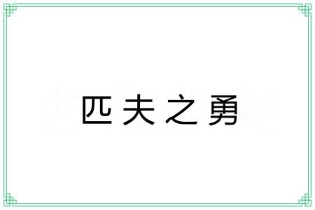 匹夫之勇 匹夫之勇