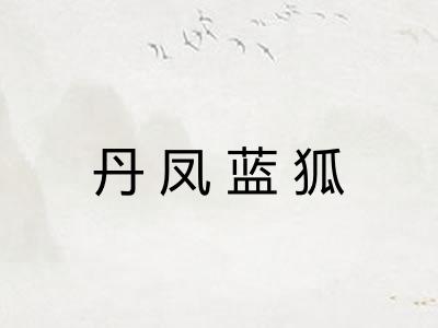 丹凤蓝狐 丹凤蓝狐