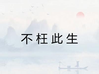 不枉此生