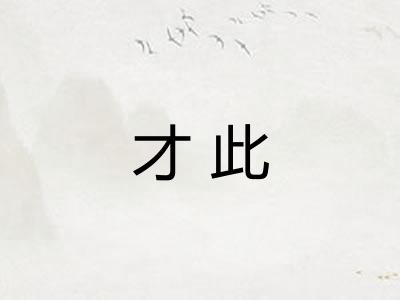 才此