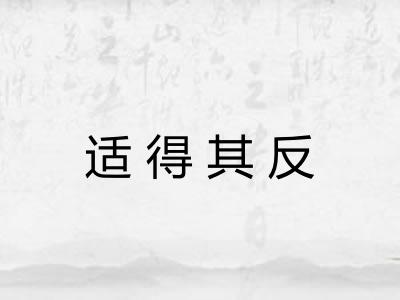 适得其反 适得其反