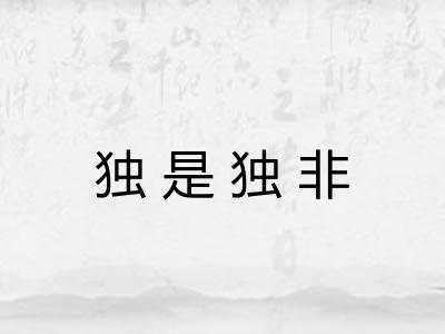 独是独非