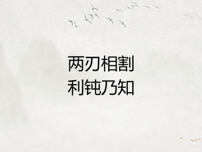 两刃相割利钝乃知