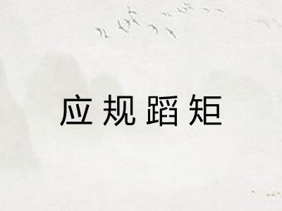 应规蹈矩