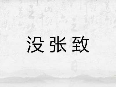 没张致 没张致