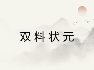 双料状元