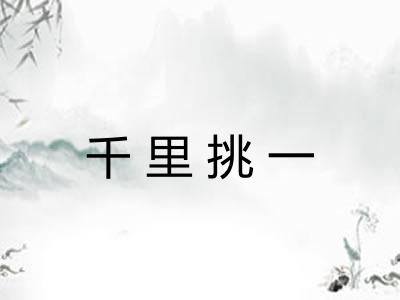 千里挑一