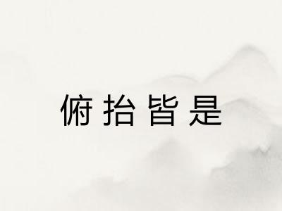 俯抬皆是