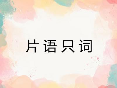 片语只词