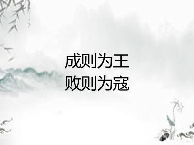 成则为王败则为寇