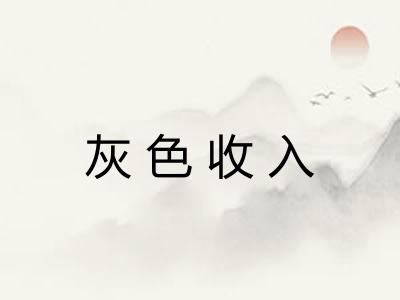 灰色收入 灰色收入