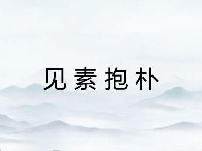 见素抱朴 见素抱朴