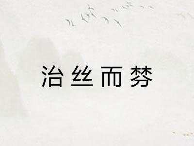 治丝而棼