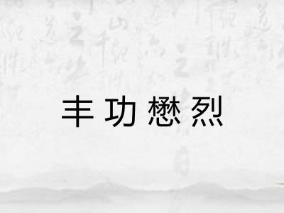 丰功懋烈