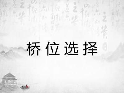 桥位选择 桥位选择