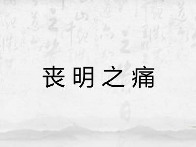 丧明之痛