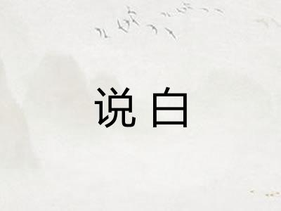 说白 说白