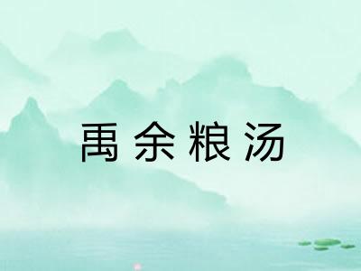 禹余粮汤