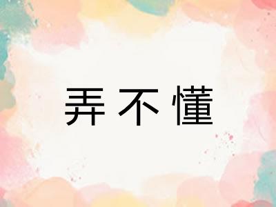 弄不懂