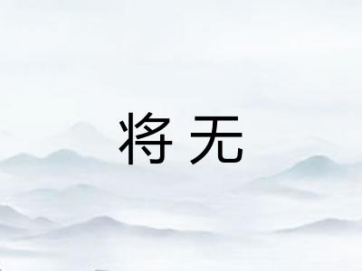 将无 将无