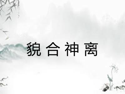 貌合神离 貌合神离