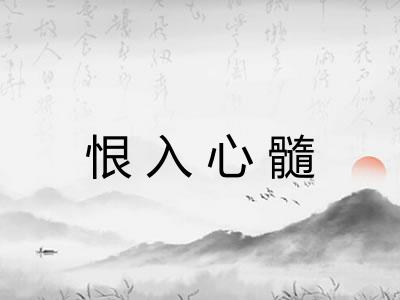 恨入心髓