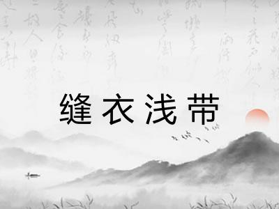 缝衣浅带