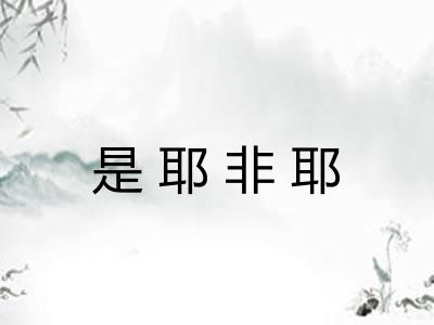 是耶非耶