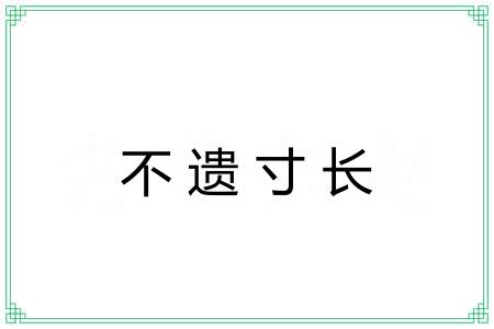 不遗寸长